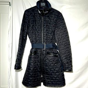 Versace Sport black padded coat with belt